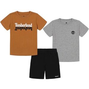 Timberland Boy’s 3-Piece Set, 2 short-sleeve shirts and shorts, size 5